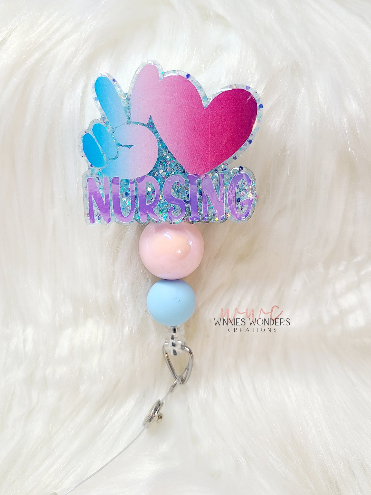 Peace Love Nursing Badge Reel