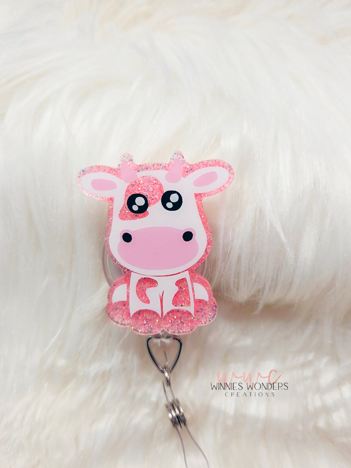 Pink Cow Badge Reel