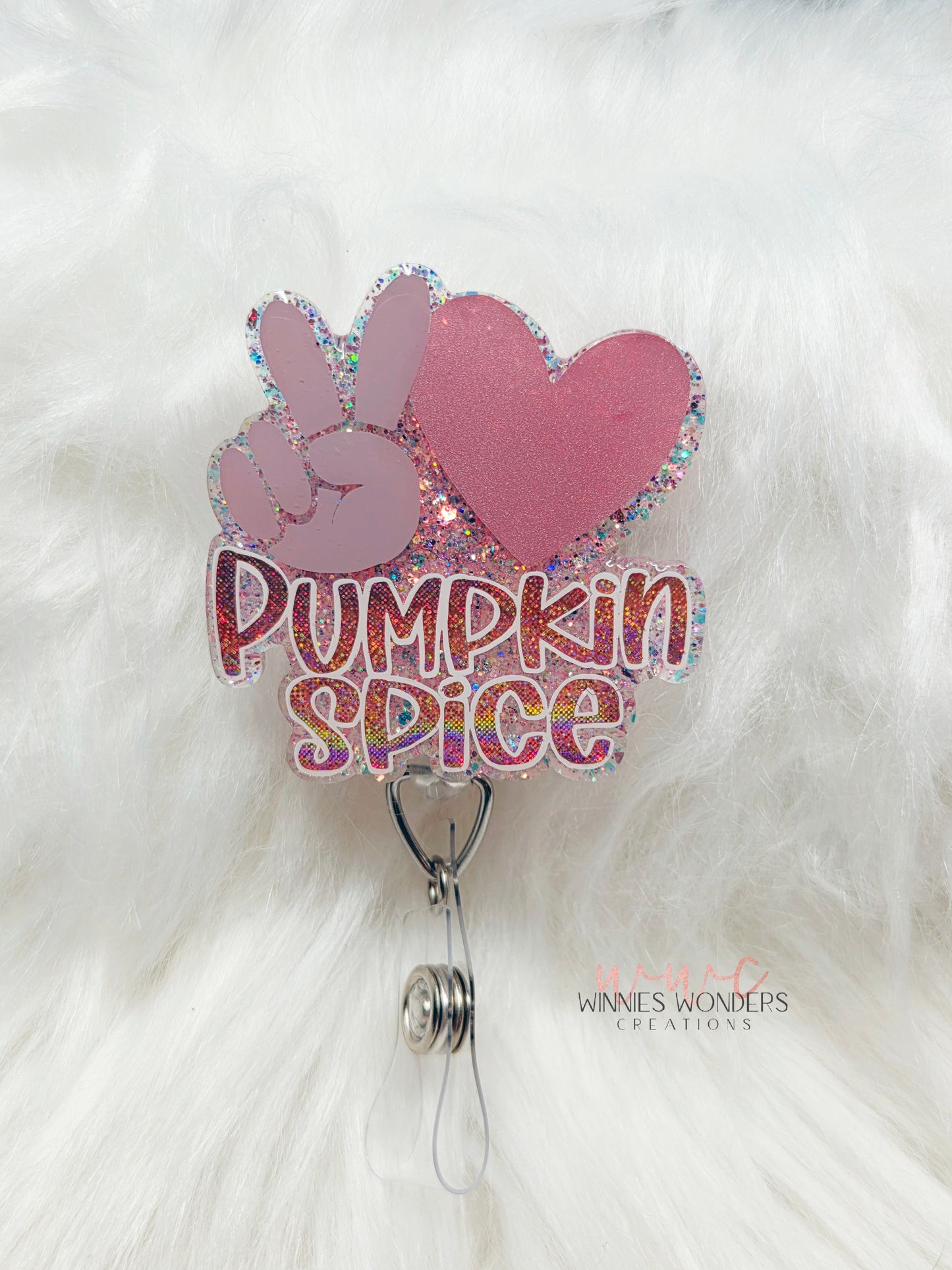 Peace Love Pumpkin Spice Badge Reel