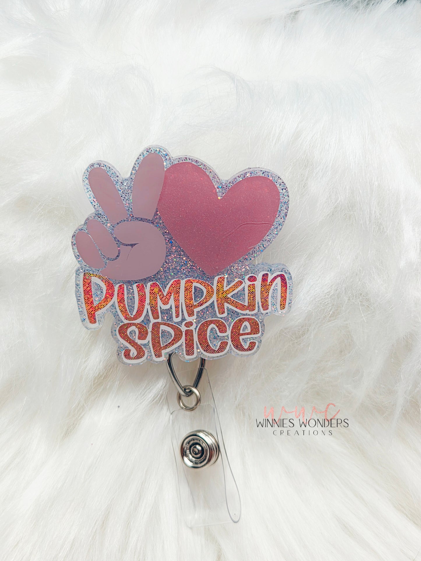 Peace Love Pumpkin Spice Badge Reel