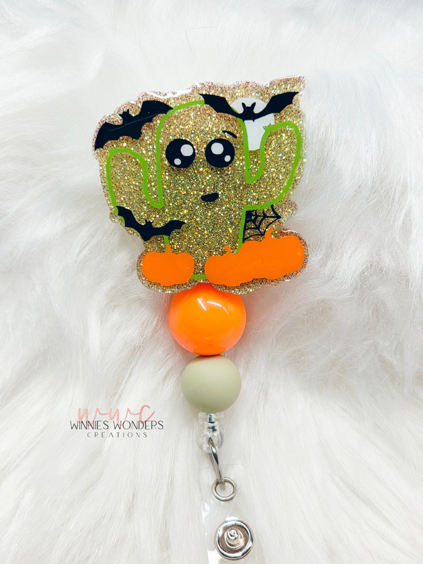 Halloween Cactus Badge Reel