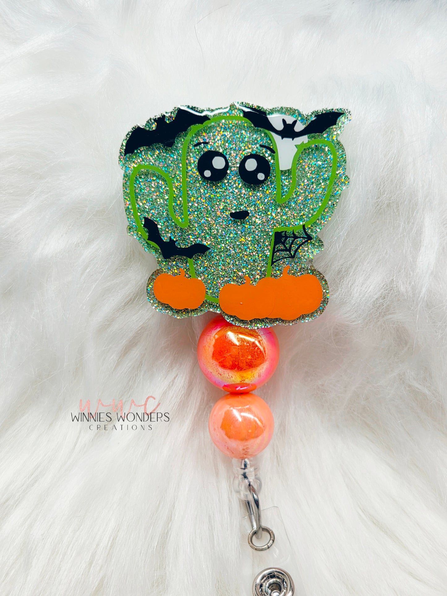 Halloween Cactus Badge Reel