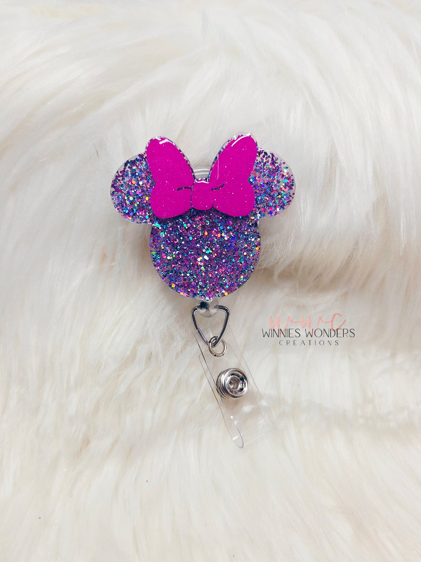 Mouse Ears w/ Bow Badge Reel