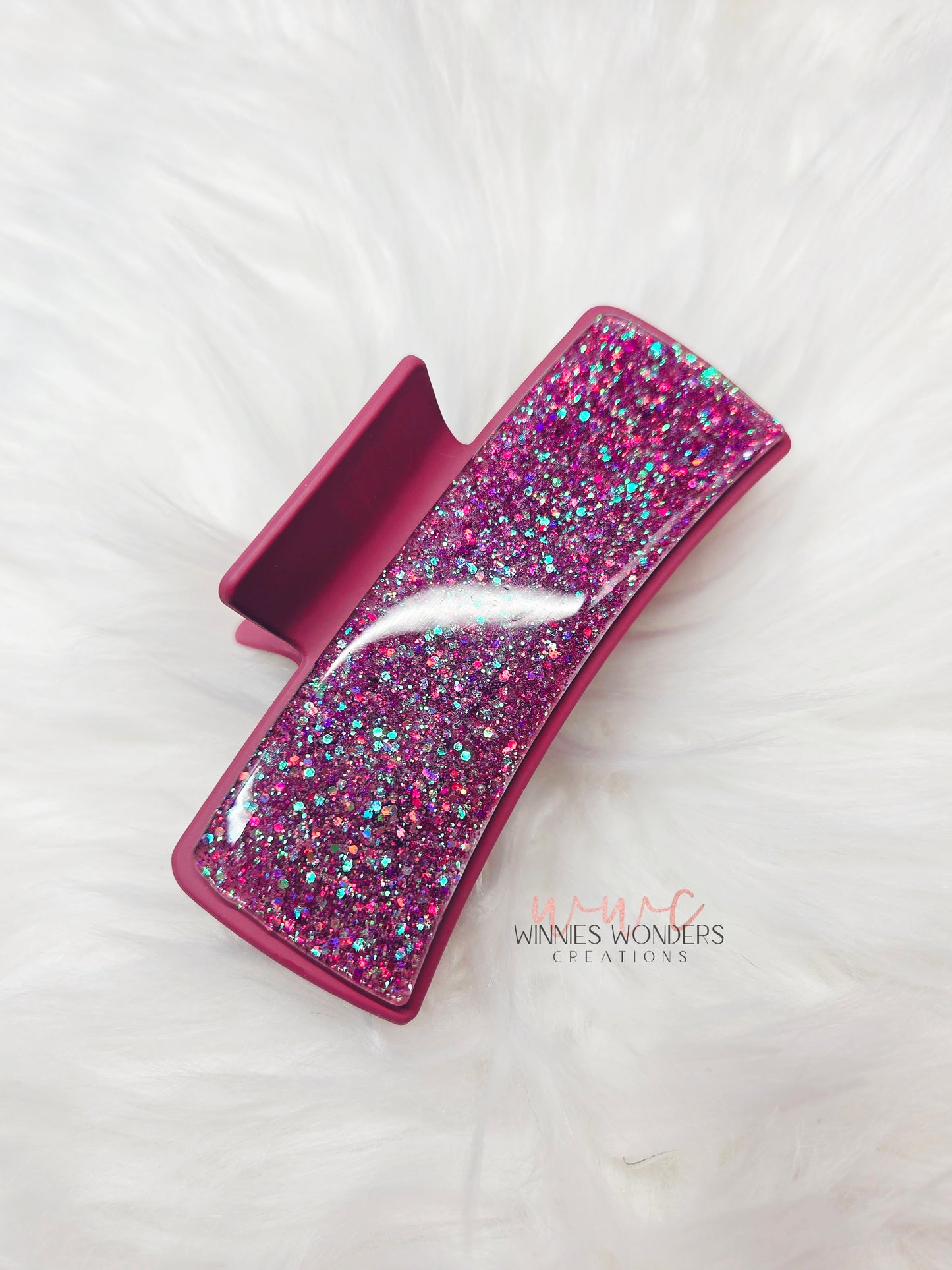 Maroon Glitter Hair Clip