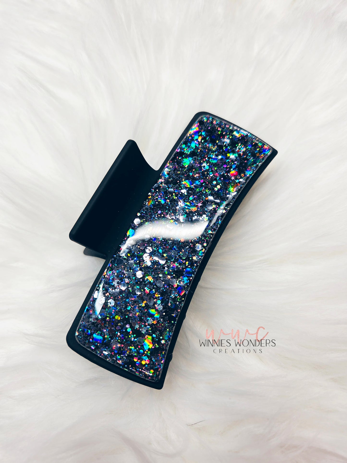 Black Glitter Hair Clip