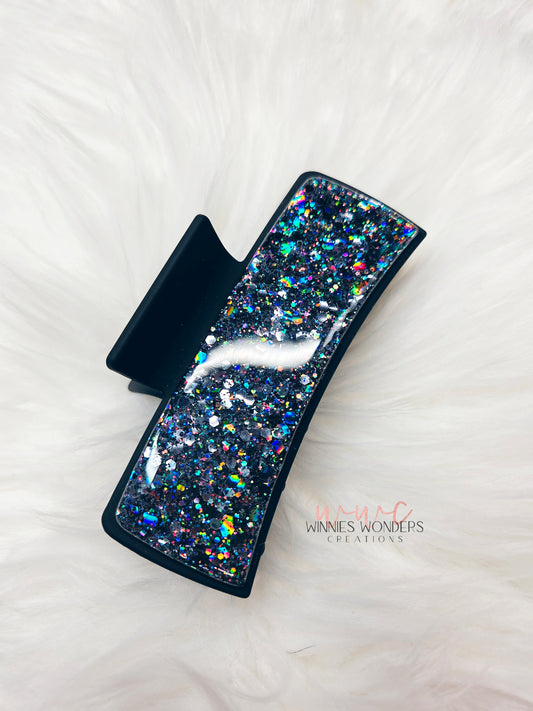 Black Glitter Hair Clip