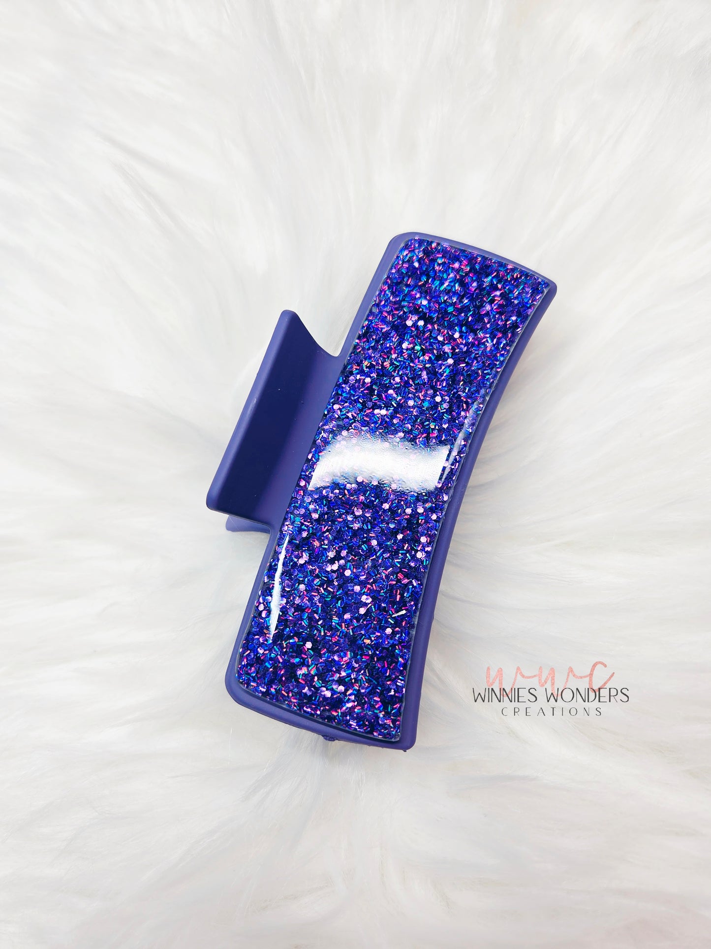 Purple Glitter Hair Clip
