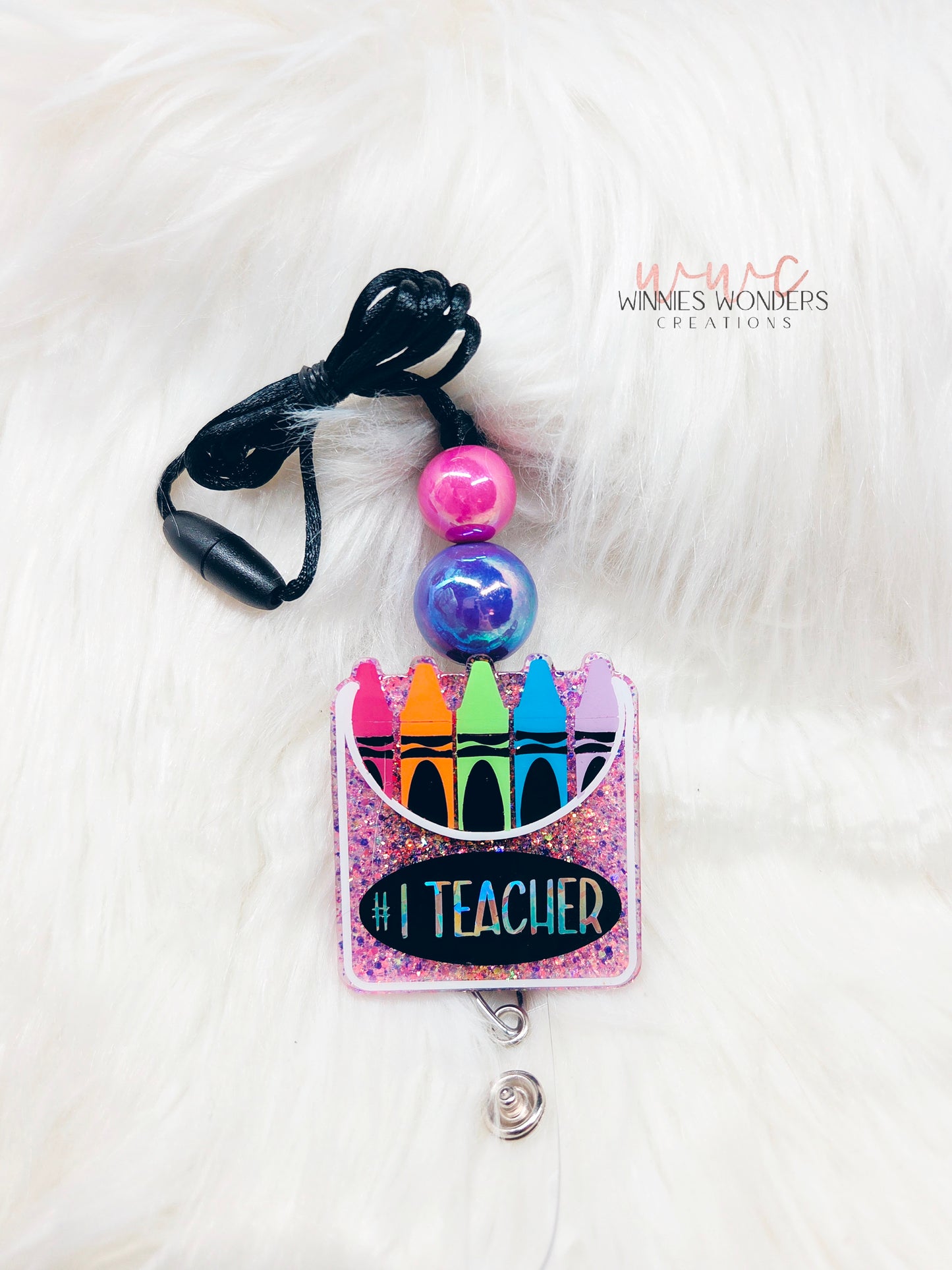 #1 Teacher Crayon Box Lanyard
