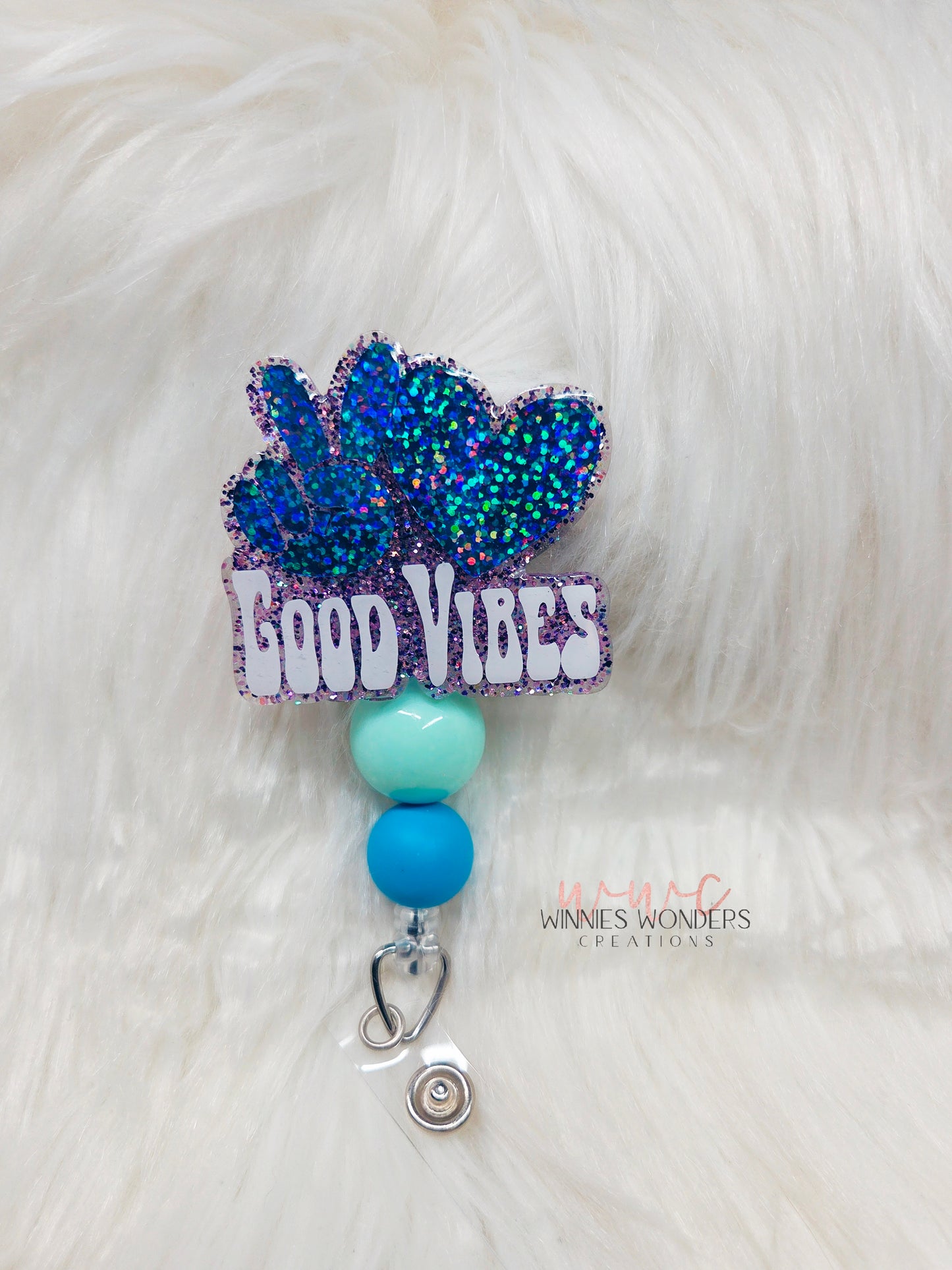 Peace Love Good Vibes Badge Reel