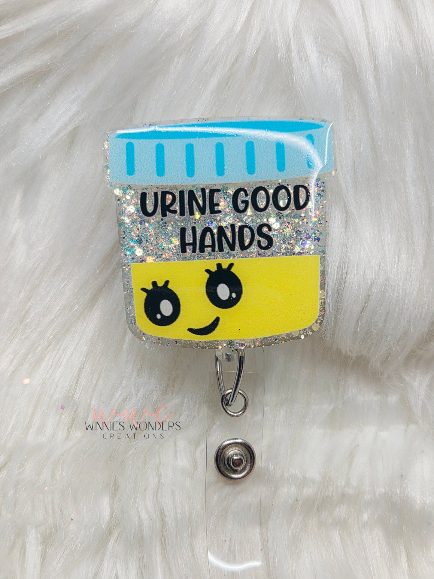 Urine Good Hands Badge Reel