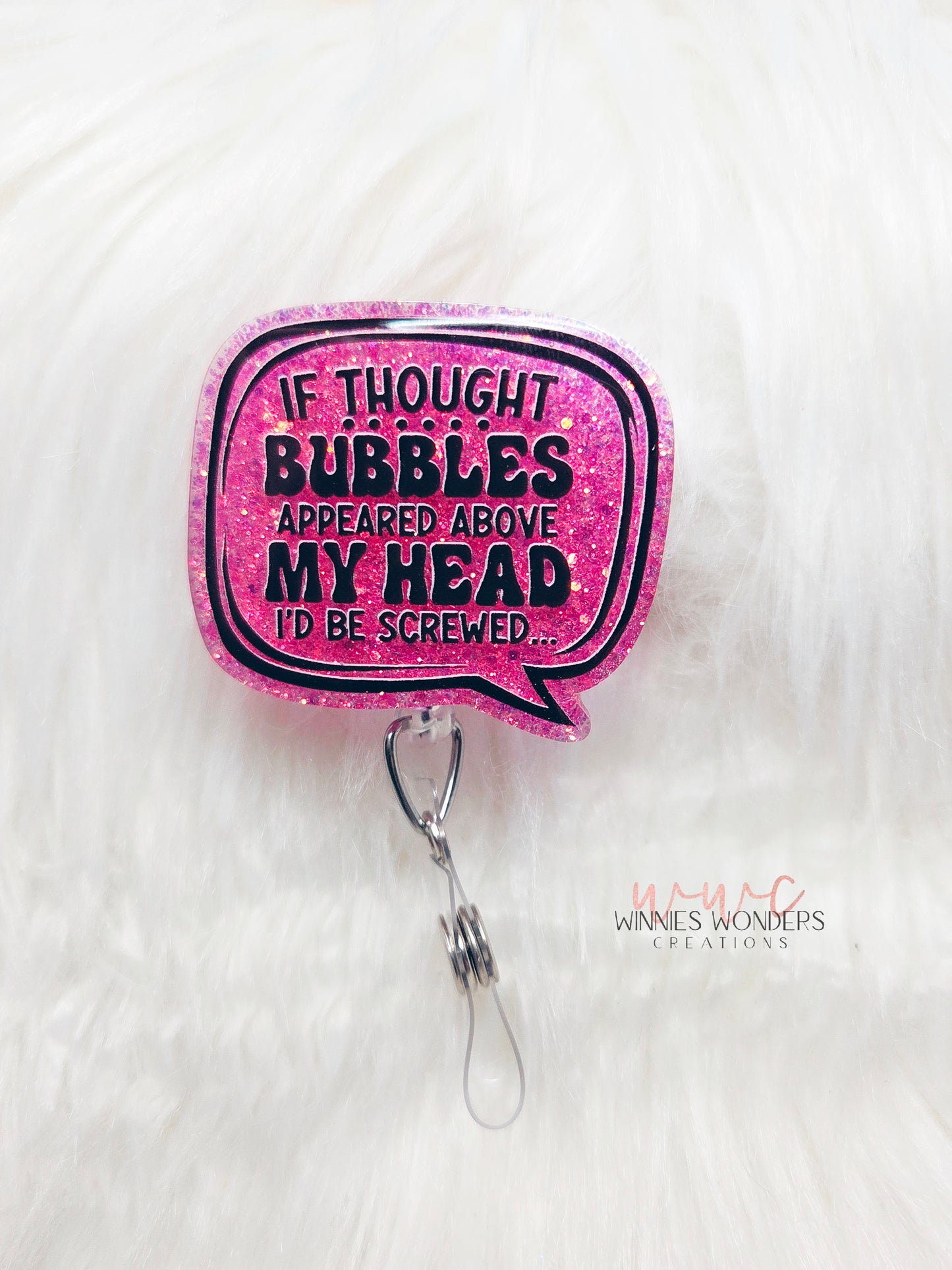 If thought bubbles appeared Badge reel