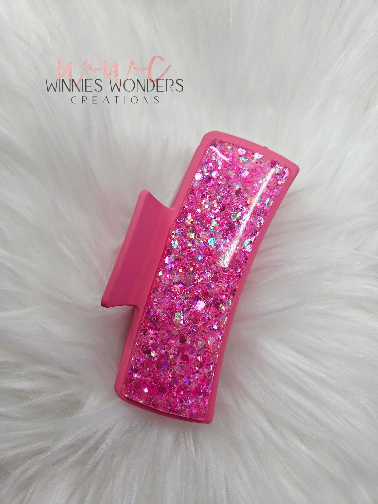 Pink Glitter Hair Clip