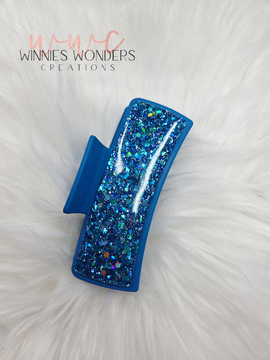 Blue Glitter Hair Clip