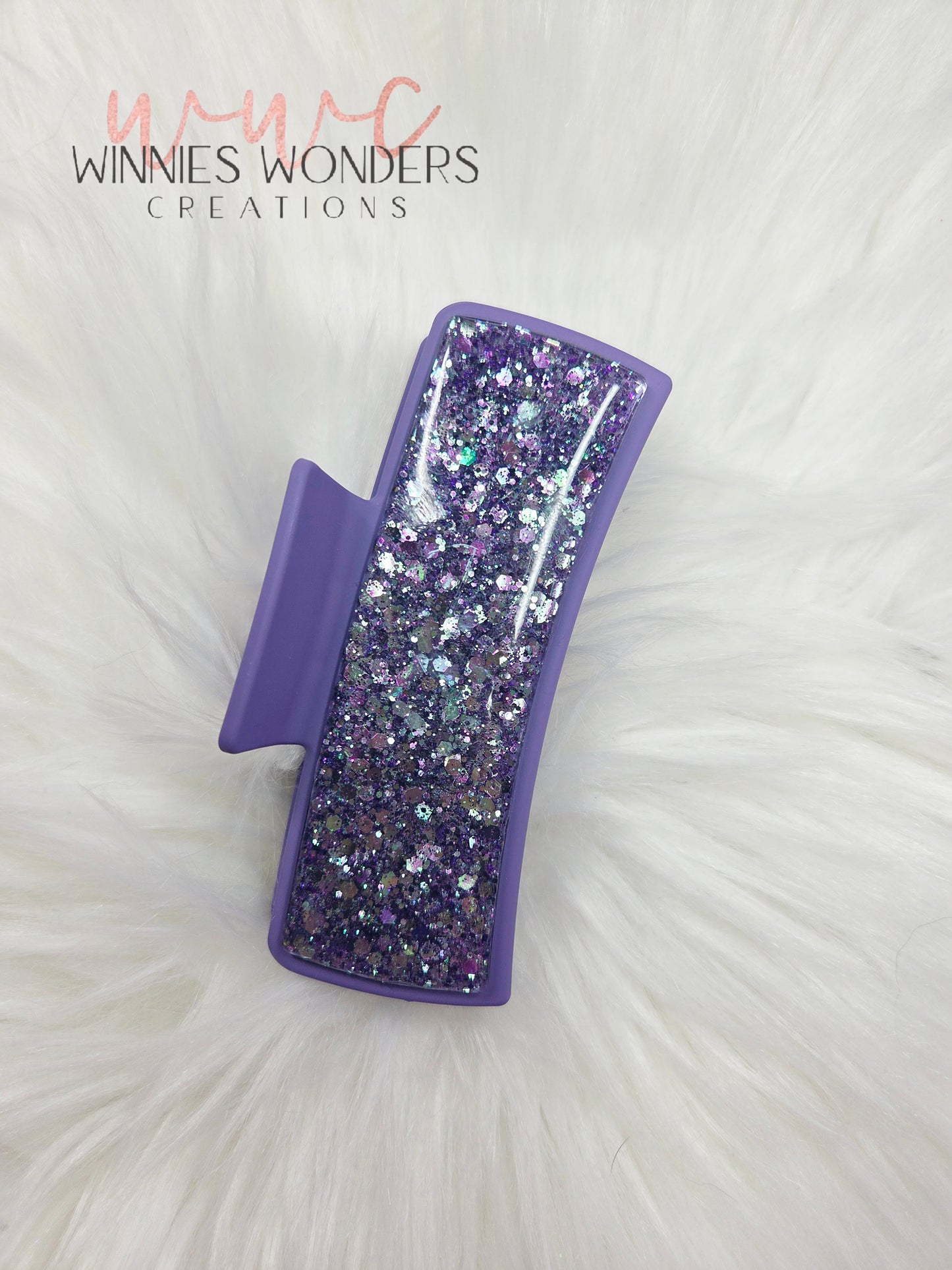 Purple Glitter Hair Clip