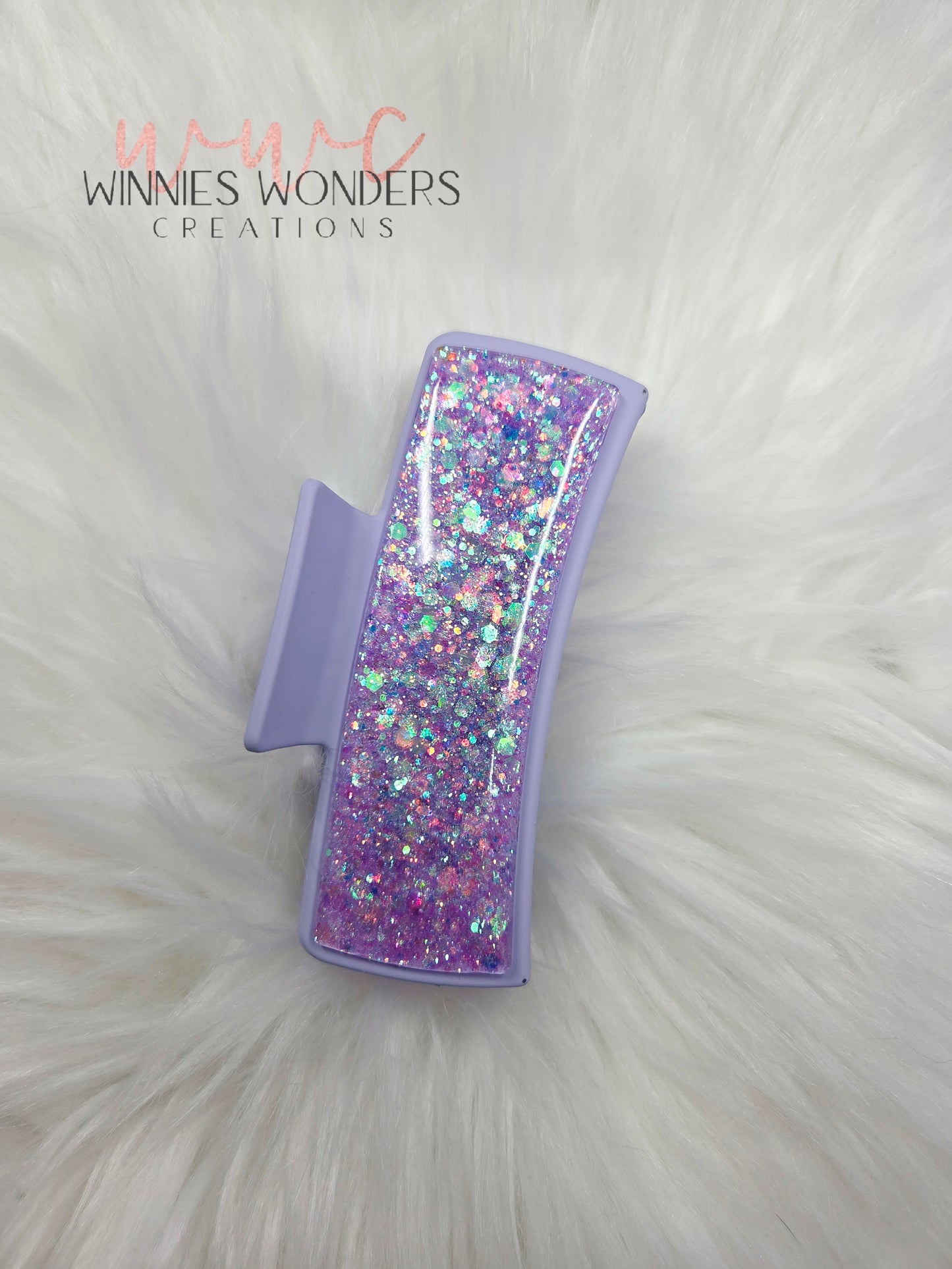 Purple Glitter Hair Clip
