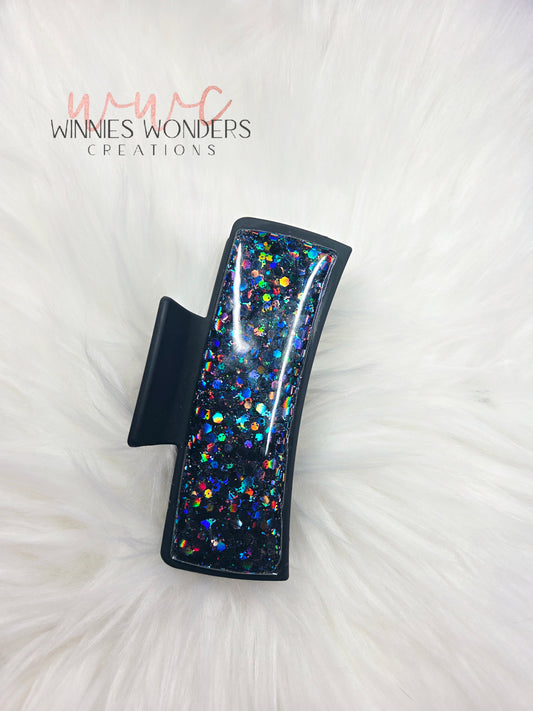 Black Glitter Hair Clip