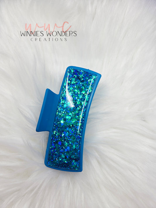 Blue Glitter Hair Clip