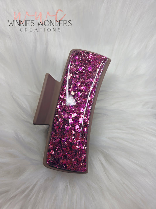 Brown/Maroon Glitter Hair Clip