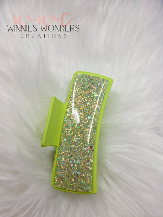 Green Glitter Hair Clip
