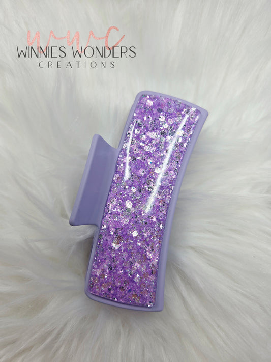 Purple Glitter Hair Clip