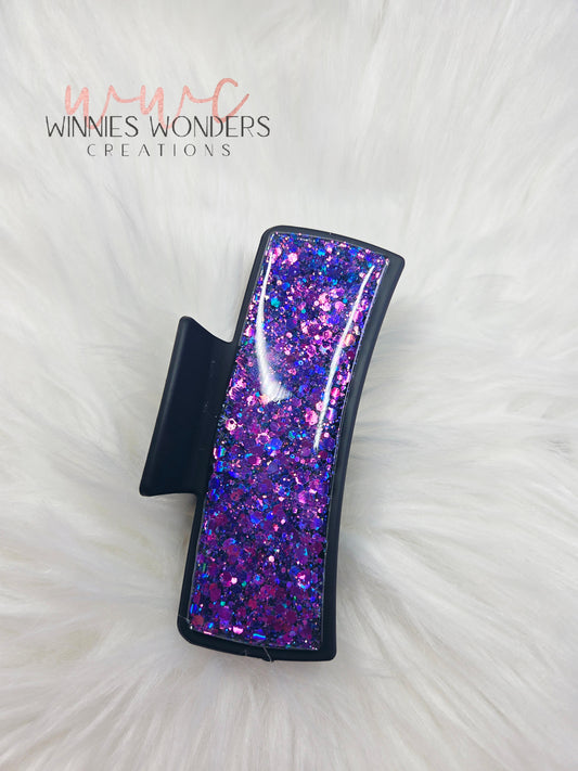 Purple Glitter Hair Clip