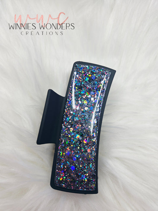 Black Glitter Hair Clip