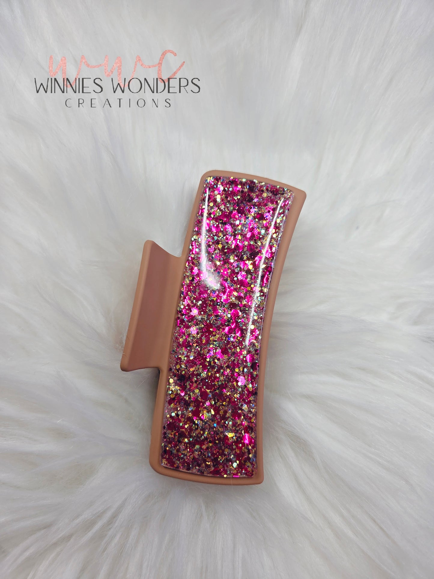 Gold/Maroon Glitter Hair Clip