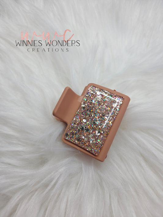 Gold Glitter Small Hair Clip