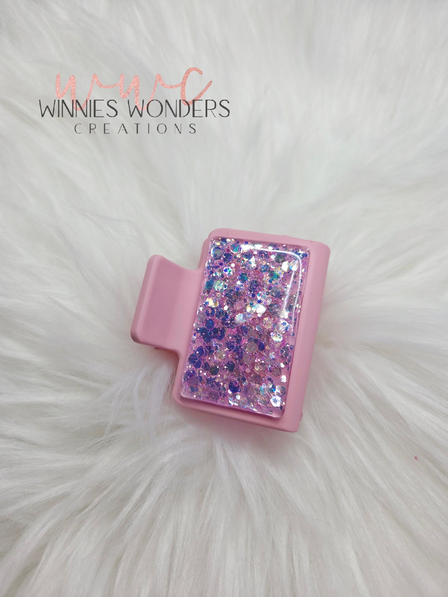 Pink Glitter Small Hair Clip