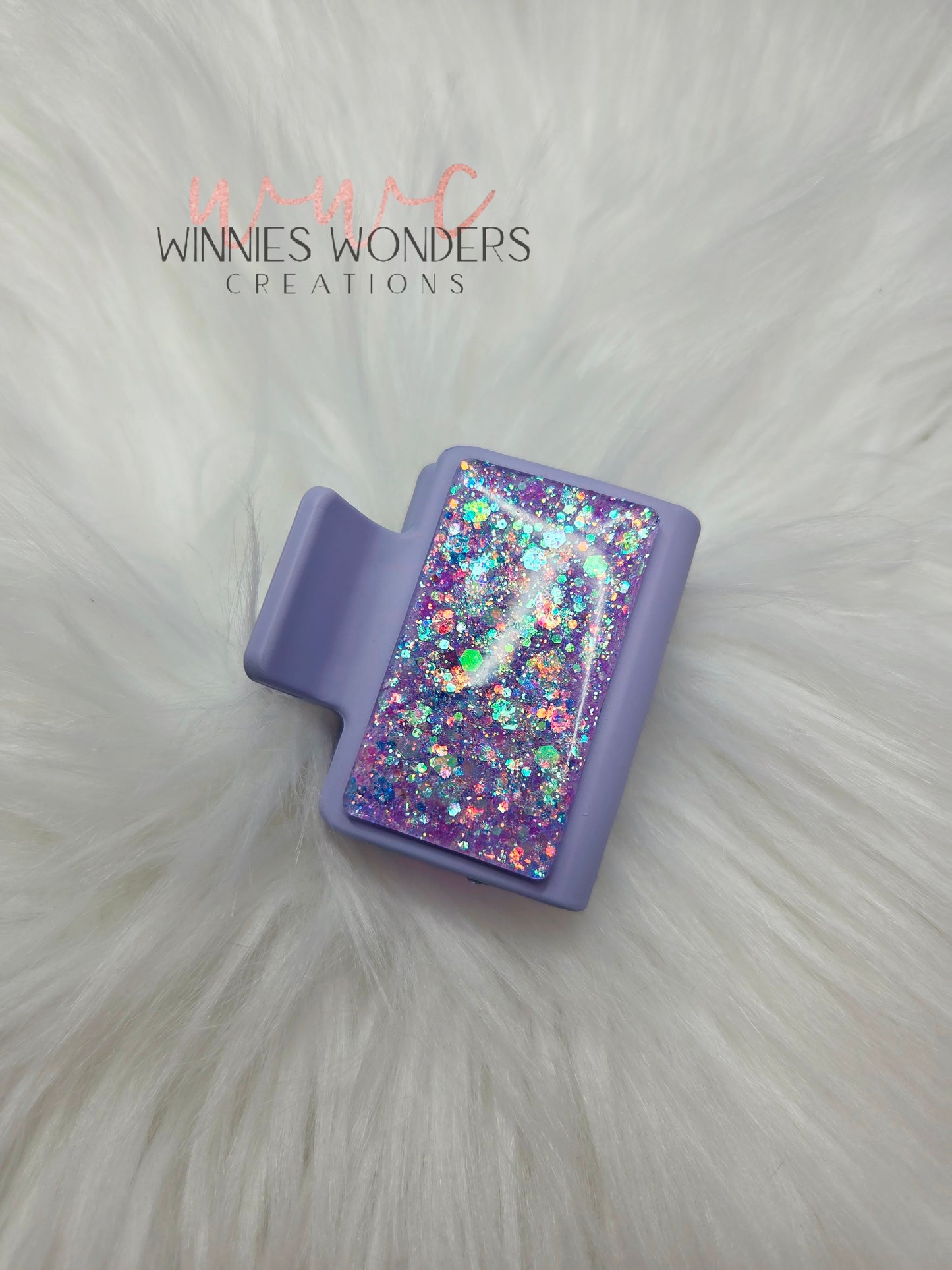 Purple Glitter Small Hair Clip
