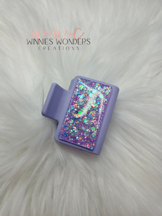 Purple Glitter Small Hair Clip