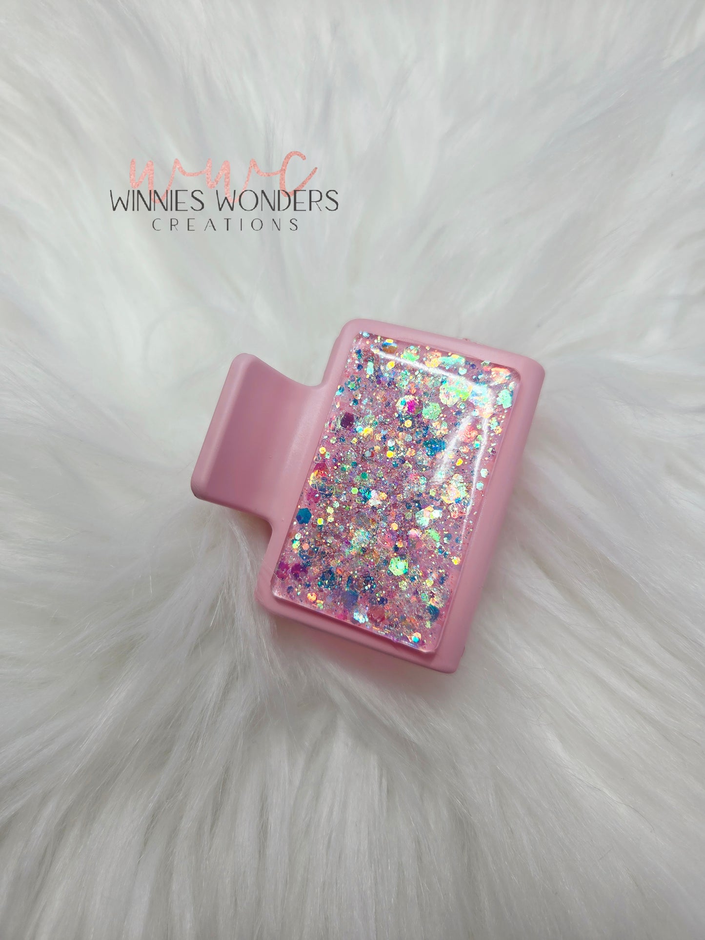 Pink Glitter Small Hair Clip