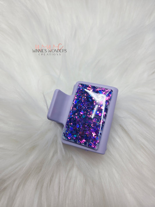 Purple Glitter Small Hair Clip