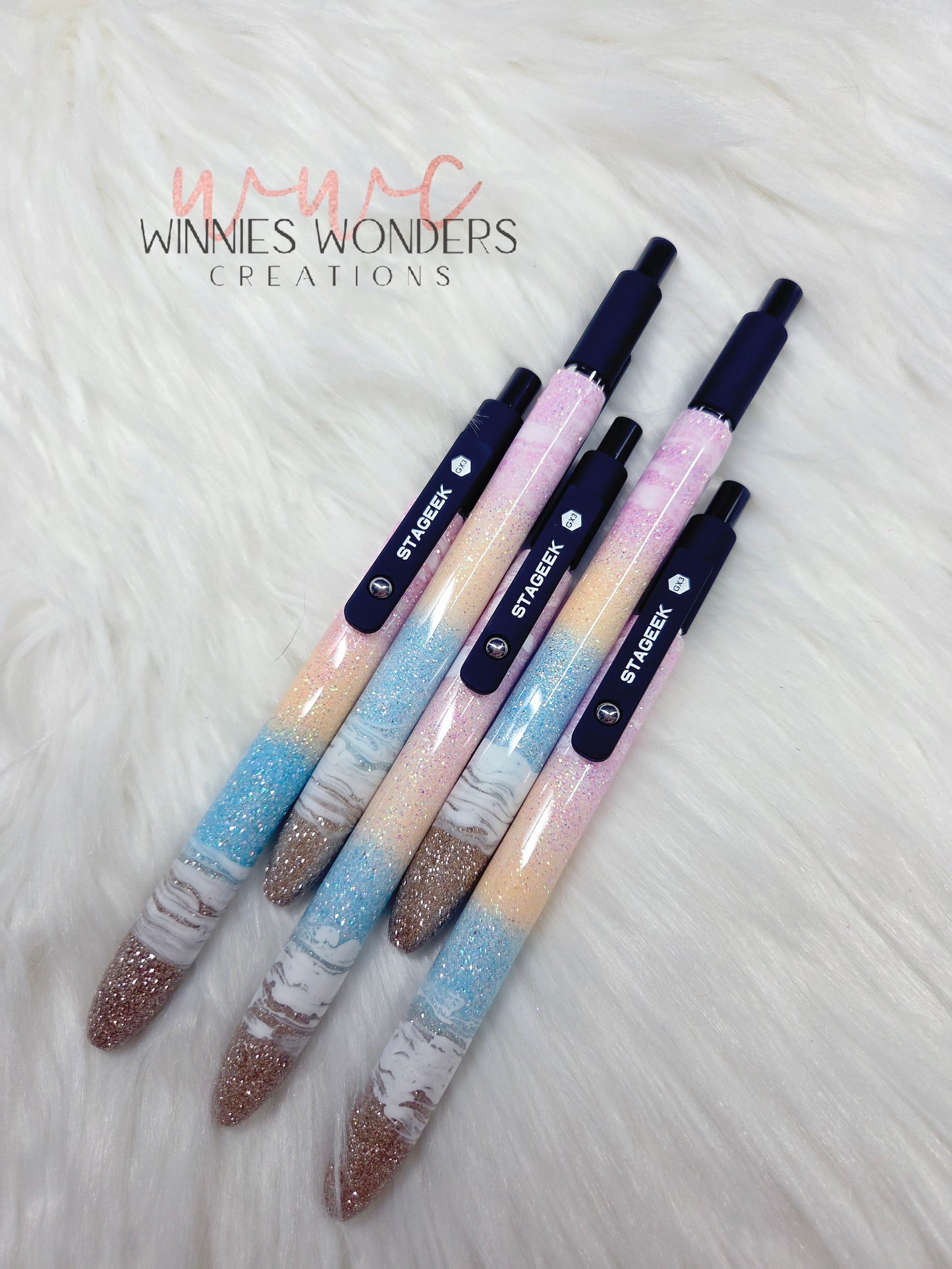 Beach Glitter Pen with Clip