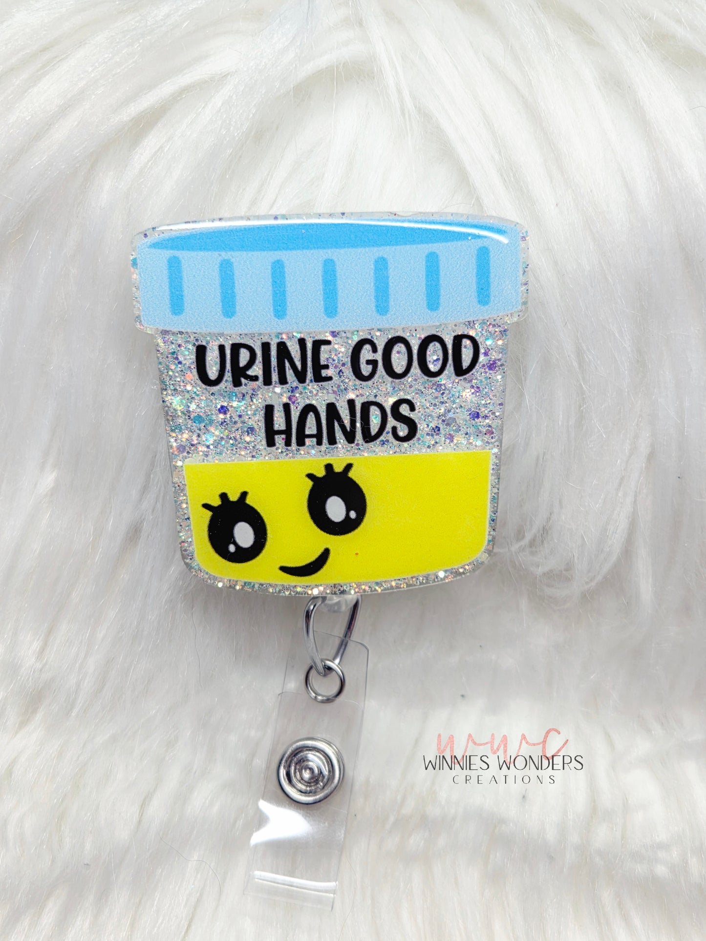 Urine Good Hands Badge Reel