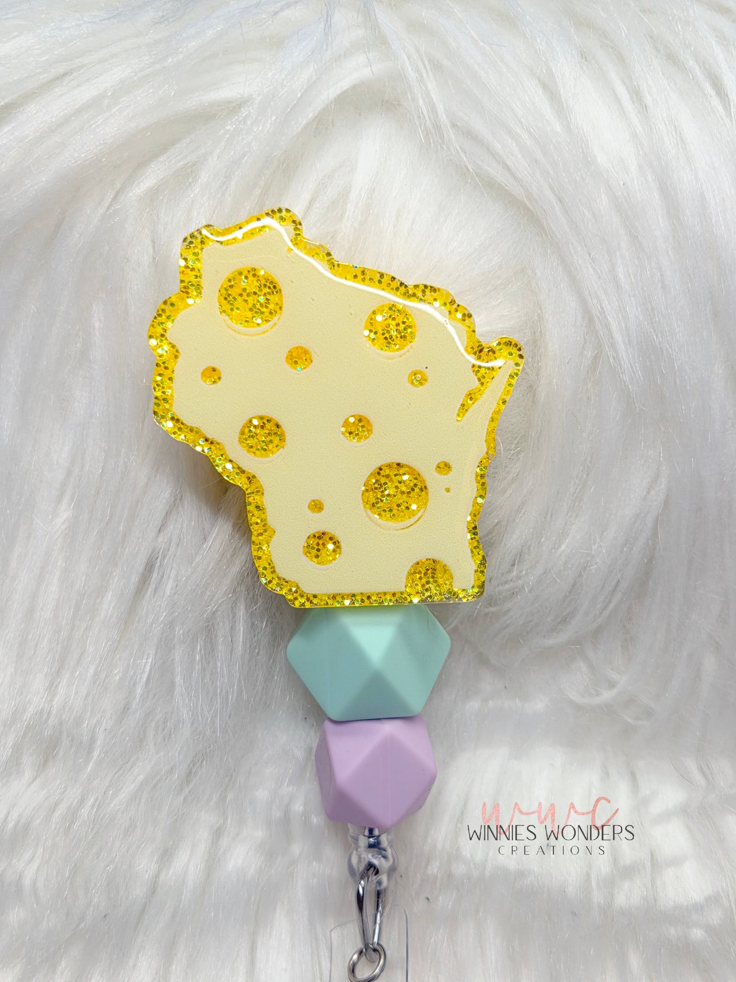 Cheese Wisconsin Badge Reel