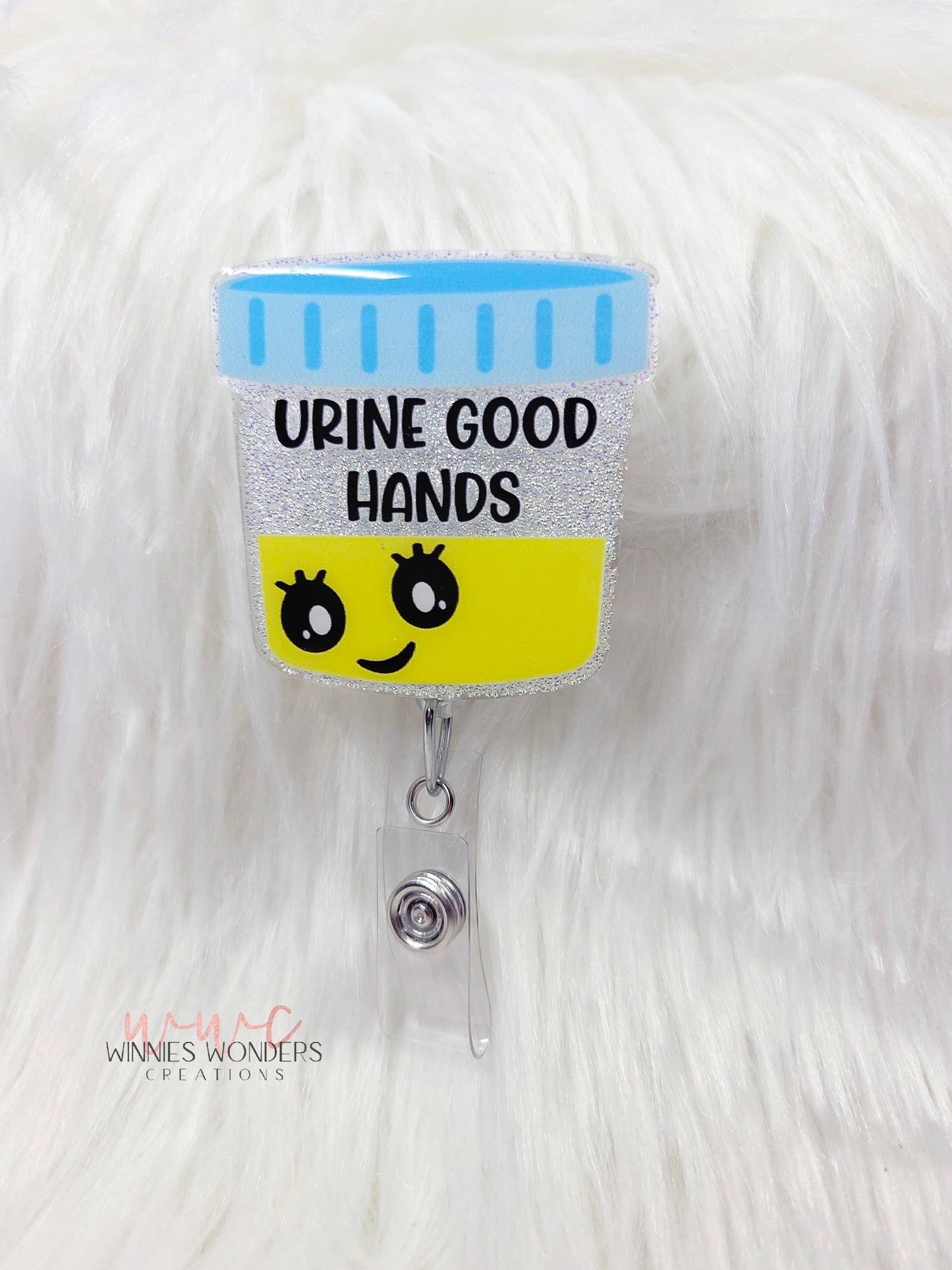 Urine Good Hands Badge Reel