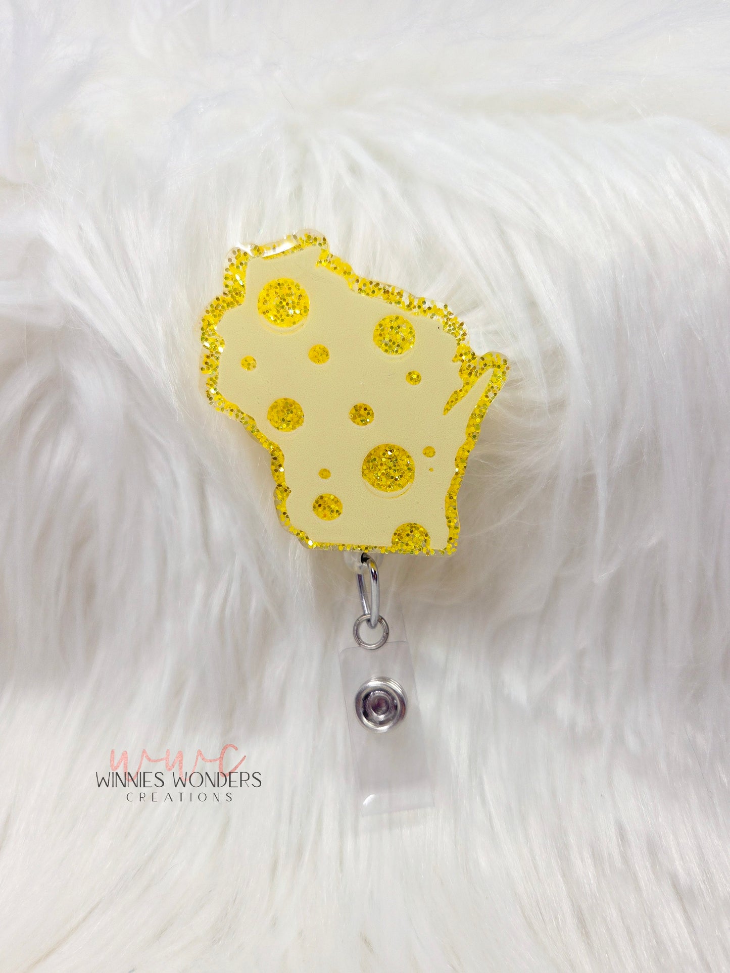 Cheese Wisconsin Badge Reel