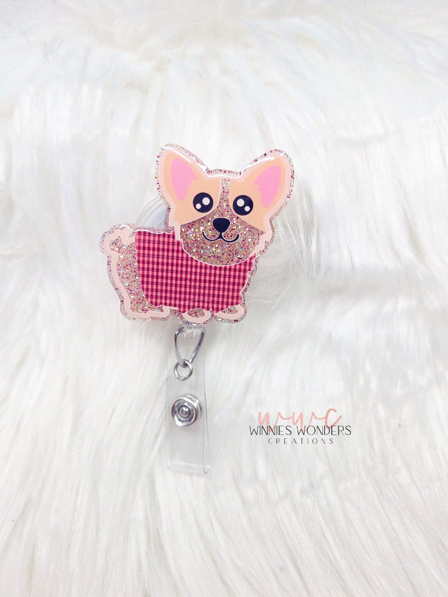 Corgi Badge Reel