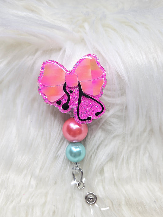 Bow Stethoscope Badge Reel