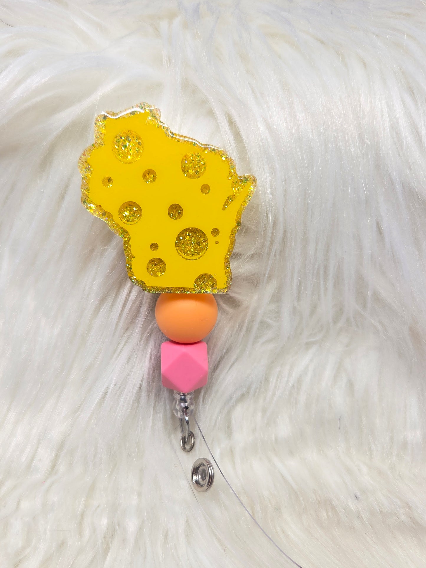 Cheese Wisconsin Badge Reel