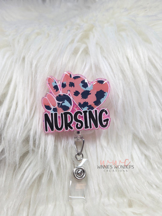 Peace Love Nursing Badge Reel