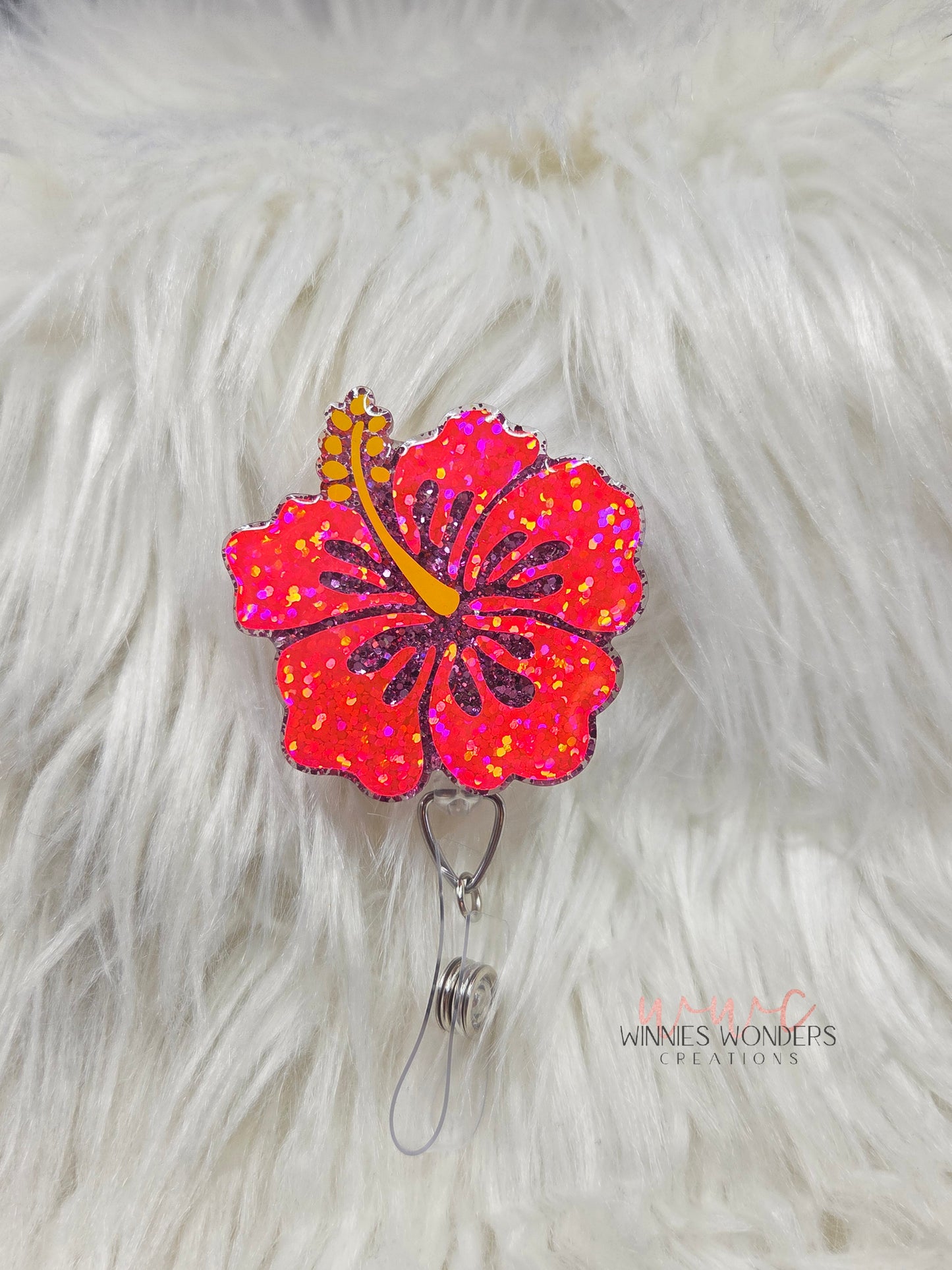 Hibiscus Flower Badge Reel