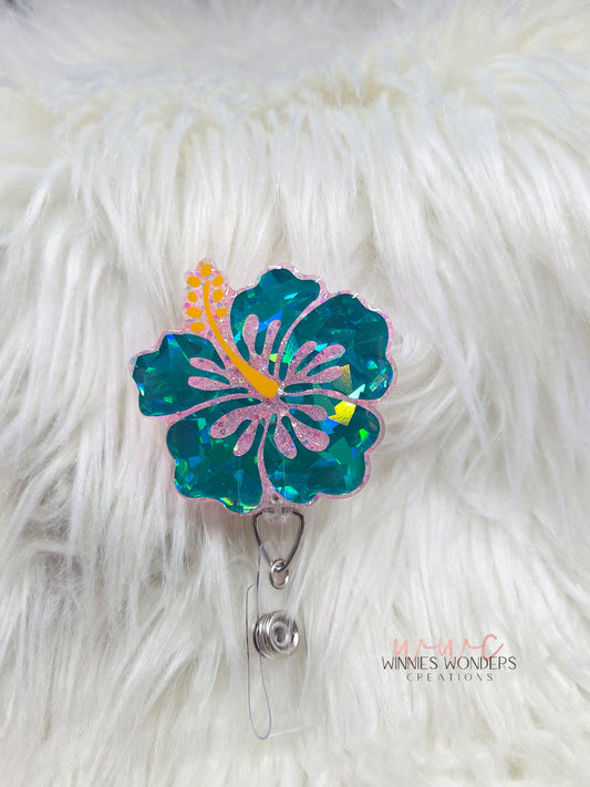 Hibiscus Flower Badge Reel