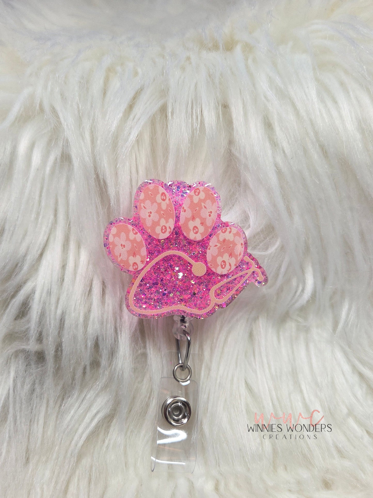 Stethoscope Paw Badge Reel
