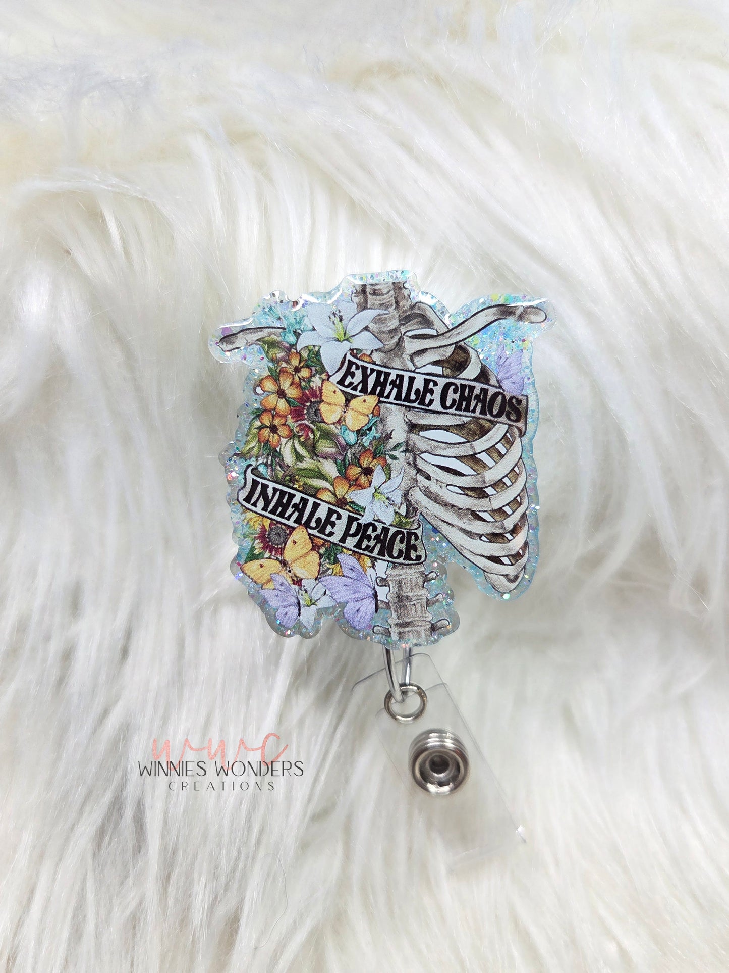 Exhale Chaos, Inhale Peace Badge Reel