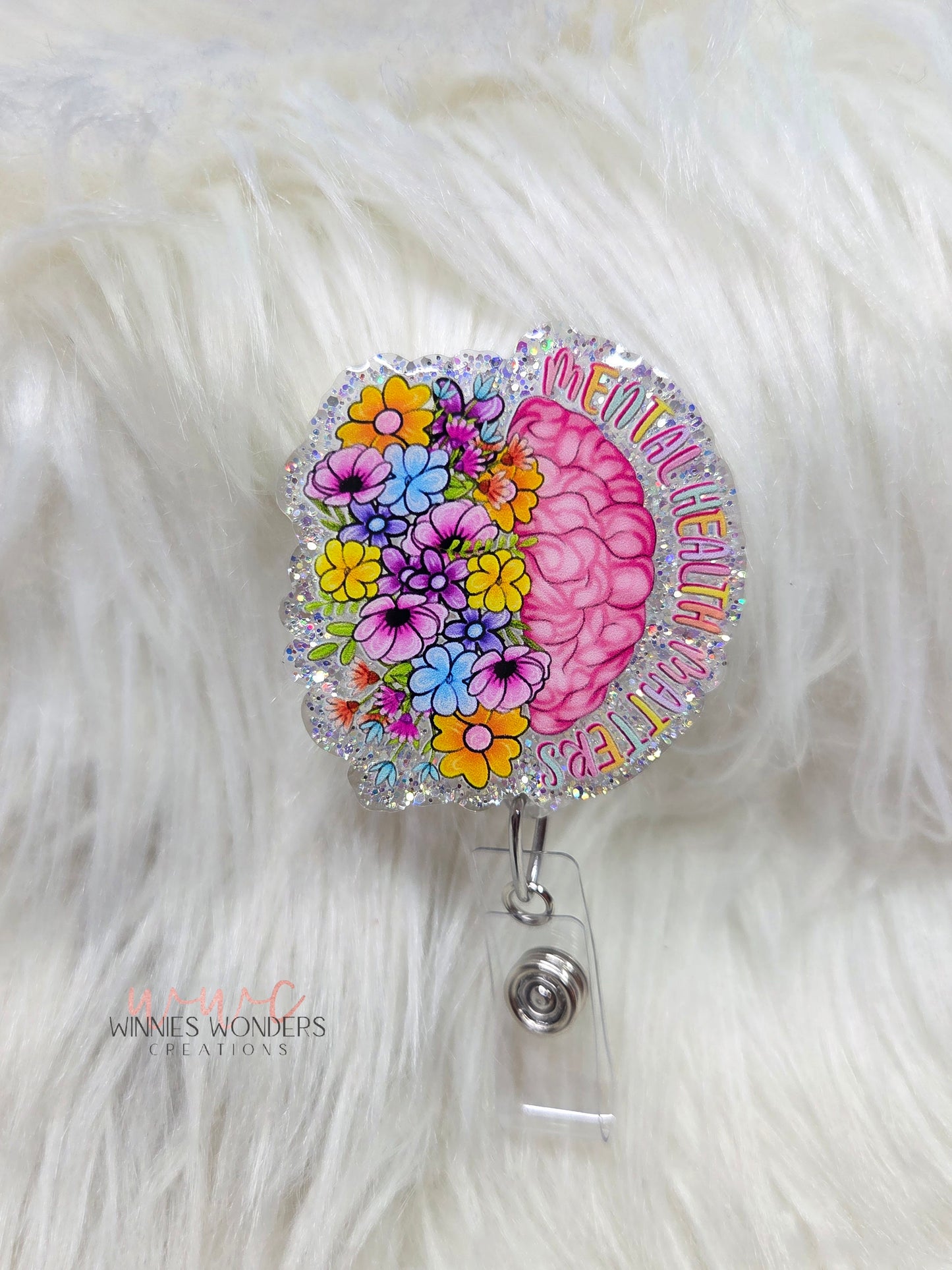 Mental Health Matters Floral Badge Reel