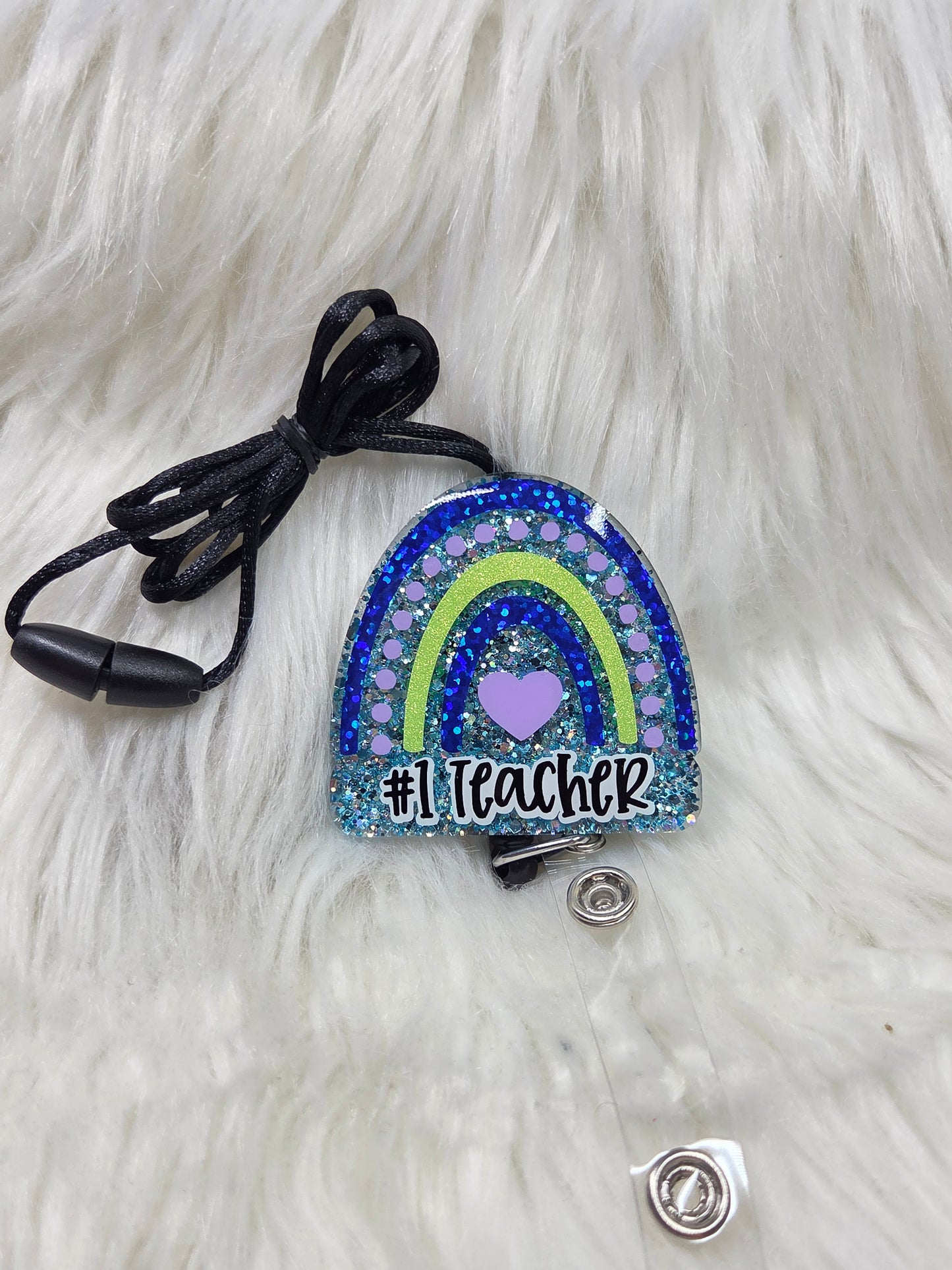 Rainbow - #1 Teacher Lanyard