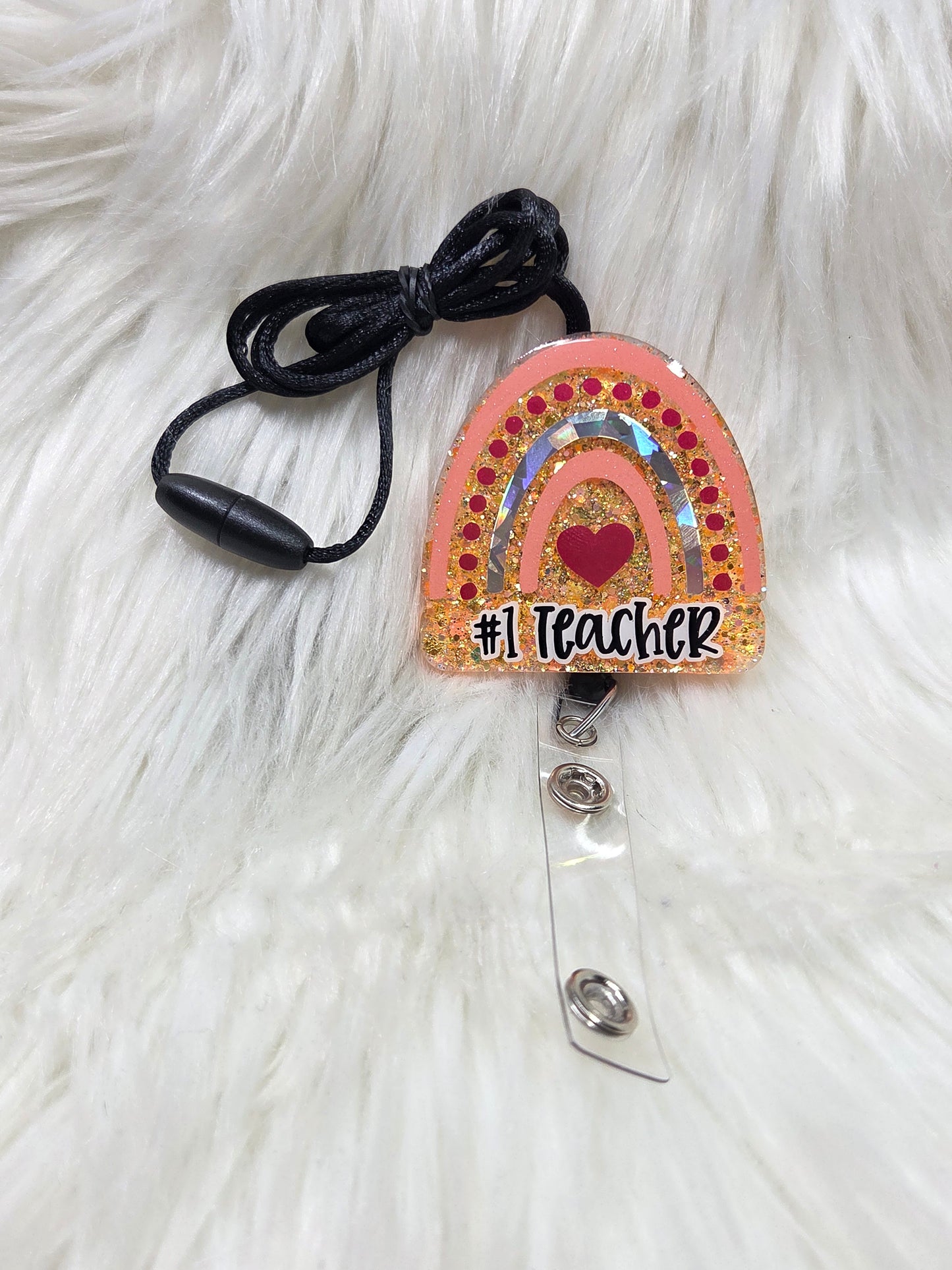 Rainbow - #1 Teacher Lanyard