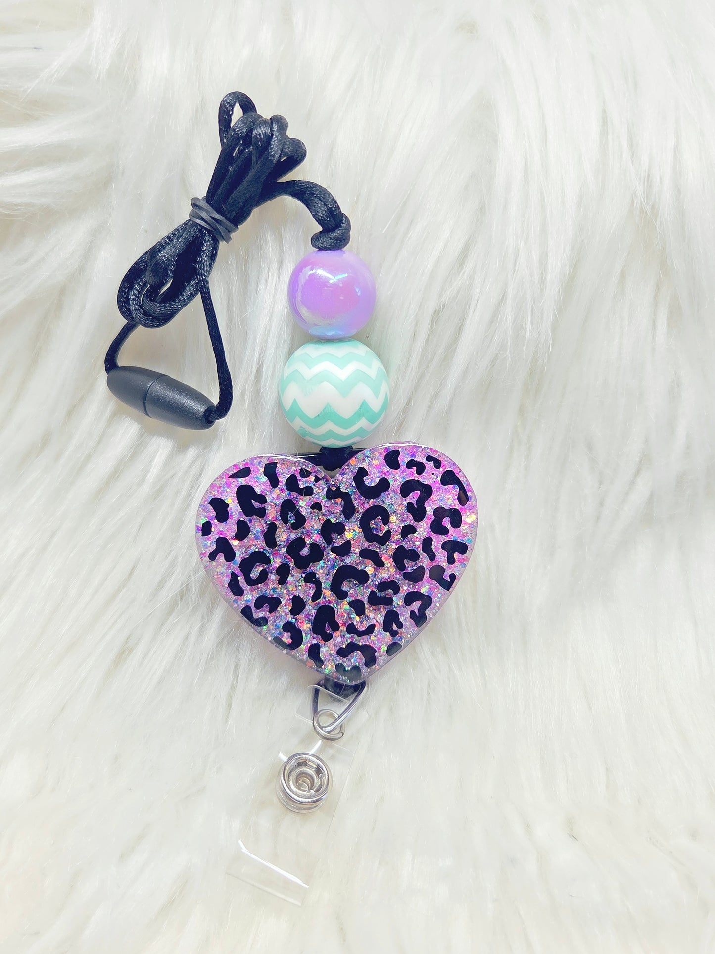 Leopard Heart Lanyard